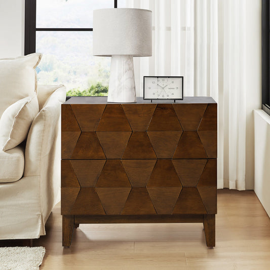 2 - Drawer Nightstand with Built-In Outlets