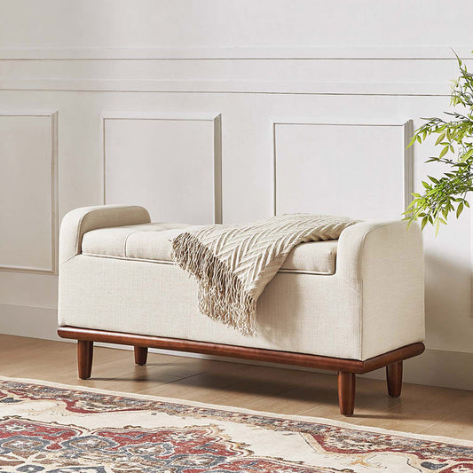 Clover Storage Bench – Tufted Seat with Hidden Organiser Space