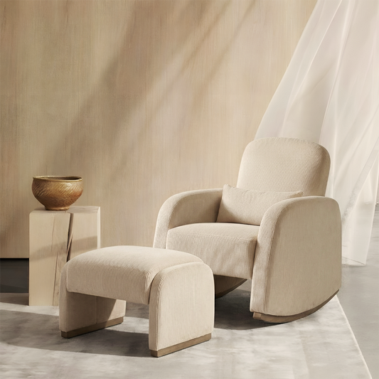 Richard Soft Corduroy Rocking Chair and Ottoman