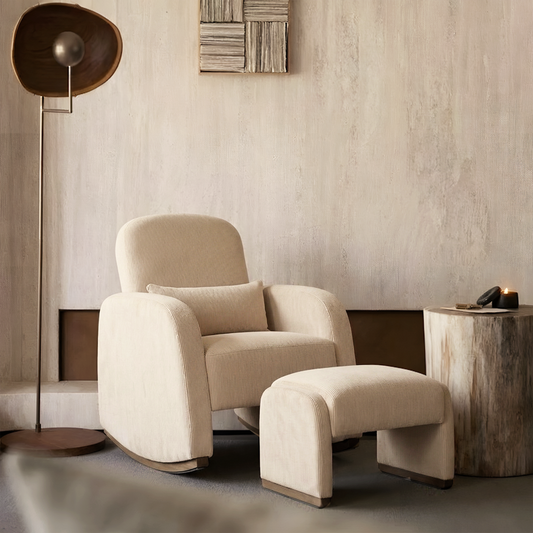 Richard Soft Corduroy Rocking Chair and Ottoman