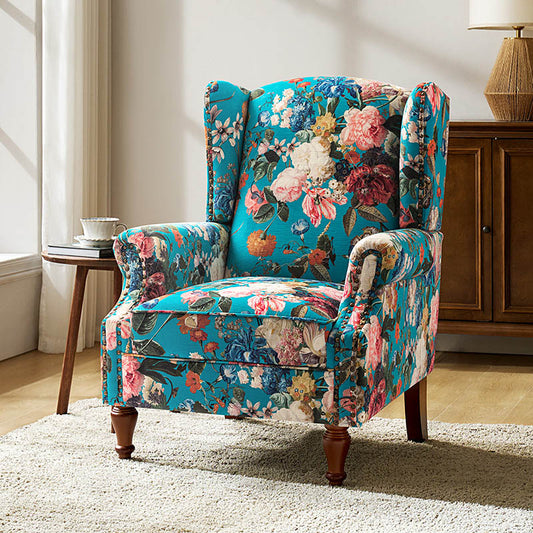 Wingback Armchair with Sturdy Spindle Legs