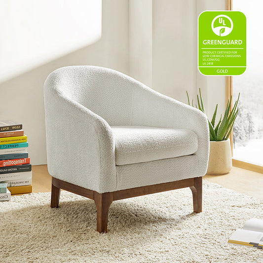 Boucle Modern Barrel Design Armchair