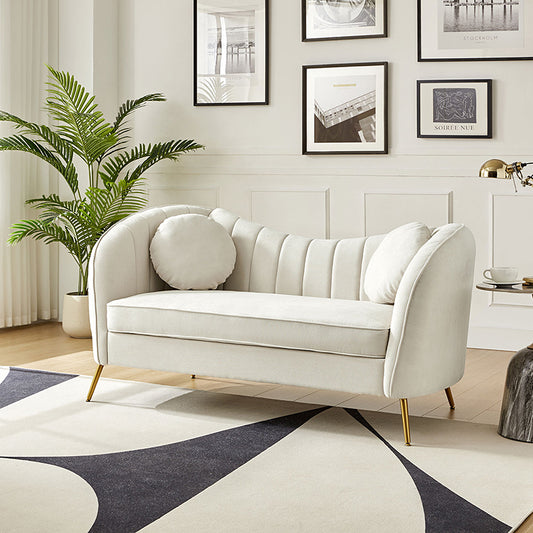 Emilio Loveseat with Gold Legs & Plush Cushion