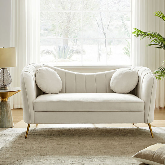 Emilio Loveseat with Gold Legs & Plush Cushion