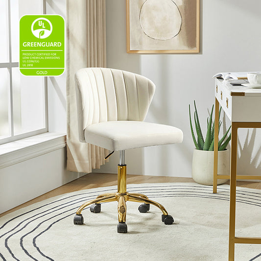 Modern Velvet Gold Swivel Adjustable Chair