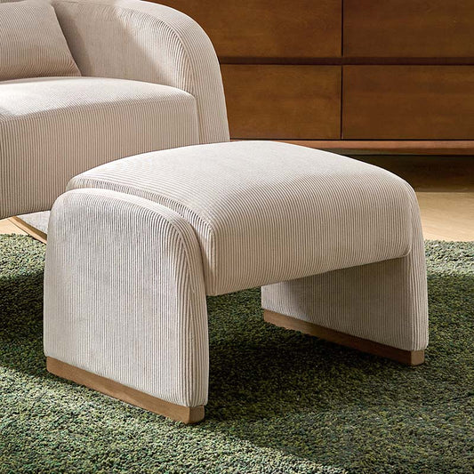 Rounded Modern Design Corduroy Ottoman