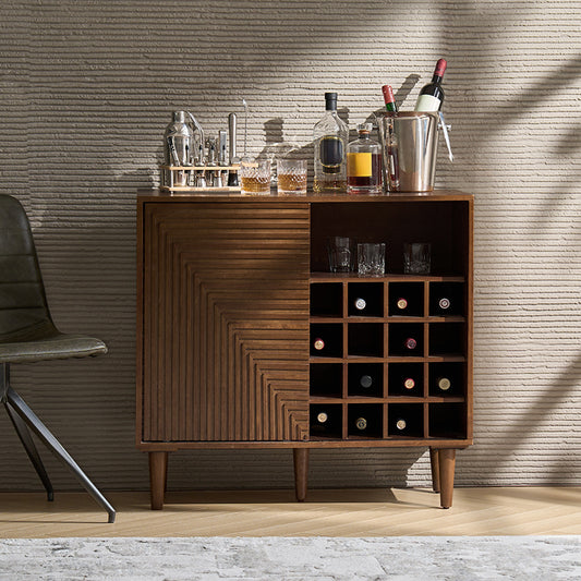 Accent Cabinet with Wine Rack and Adjustable Shelf