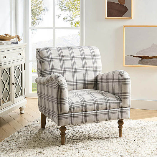 Sadie Plaid Classic Style Modern Charm Upholstered Chair
