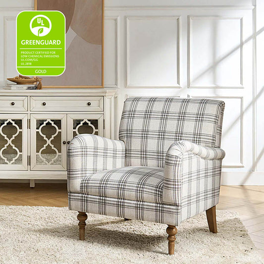 Sadie Plaid Classic Style Modern Charm Upholstered Chair