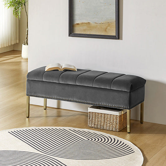 Upholstered Flip Top Storage Bench
