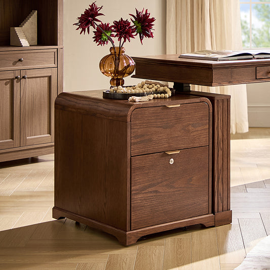 Baggio Modern 2-Drawer Filing Cabinet with Charging