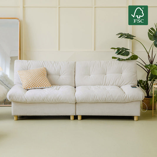 Hilario Loveseat with USB-C Ports Tufted Design