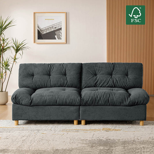 Hilario Loveseat with USB-C Ports Tufted Design
