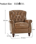 Gabrielle Genuine Leather Manual Recliner with Nailhead Trim