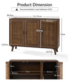 Dan 3 Door Beech Wood Accent Cabinet with Bronze Handle and Storage