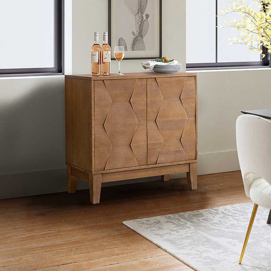 2-Door Sideboard Cabinet with Push Open & Adjustable Shelf