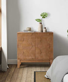 2-Door Sideboard Cabinet with Push Open & Adjustable Shelf