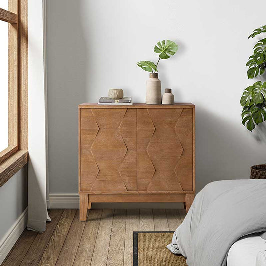 2-Door Sideboard Cabinet with Push Open & Adjustable Shelf
