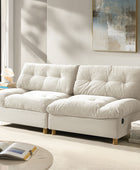 Loveseat with USB-C Ports, Storage & Tufted Design