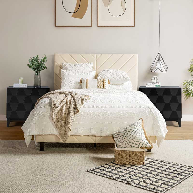 2 - Drawer Nightstand with Built-In Outlets