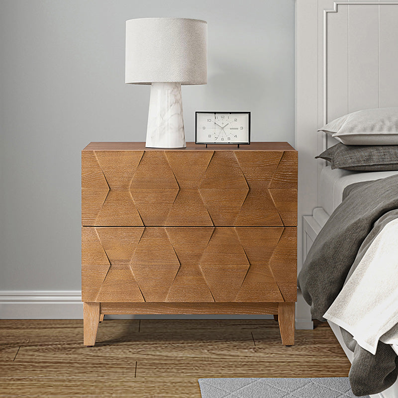 2 - Drawer Nightstand with Built-In Outlets