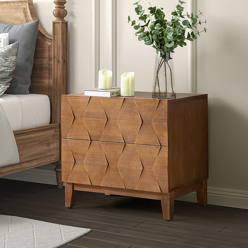 2 - Drawer Nightstand with Built-In Outlets