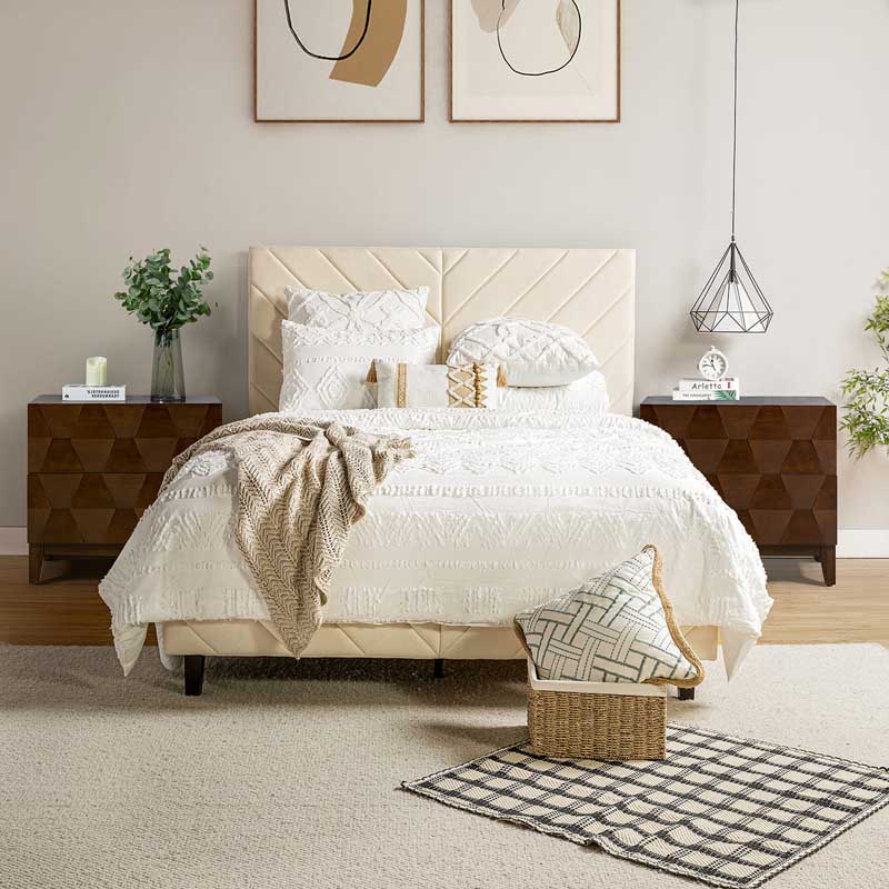 2 - Drawer Nightstand with Built-In Outlets