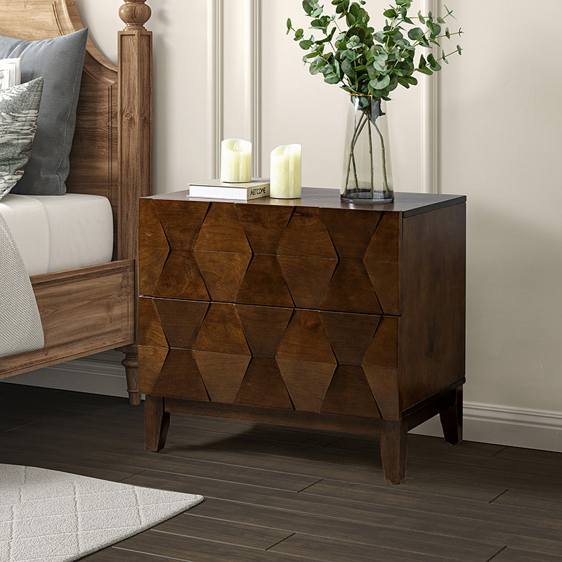 2 - Drawer Nightstand with Built-In Outlets