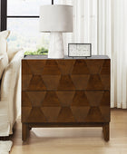 2 - Drawer Nightstand with Built-In Outlets