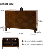 Kamu 115 cm Wide Sideboard with 3 Push-to-Open Doors