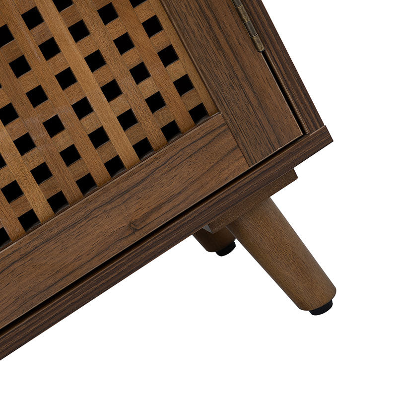 Dan 3 Door Beech Wood Accent Cabinet with Bronze Handle and Storage