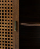 Dan 3 Door Beech Wood Accent Cabinet with Bronze Handle and Storage