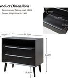 Lilian Mid-Century Nightstand with Charging Station & Shelf