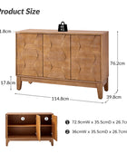 Kamu 115 cm Wide Sideboard with 3 Push-to-Open Doors