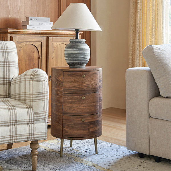 66 cm Tall Drum 3 - Drawer End Table