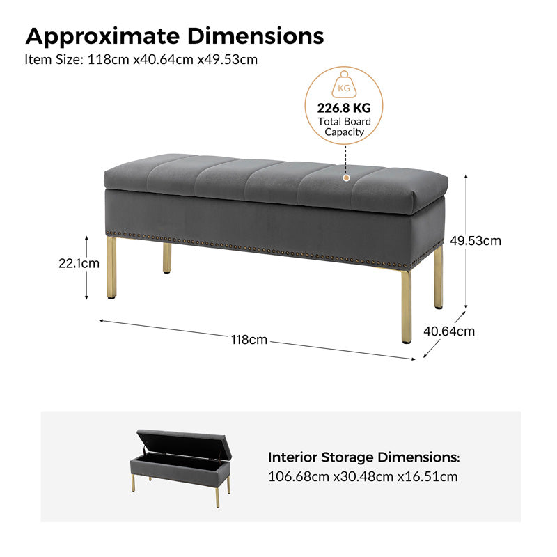 Egmund Upholstered Flip Top Storage Bench