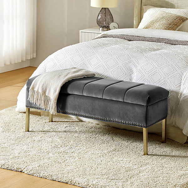 Upholstered Flip Top Storage Bench