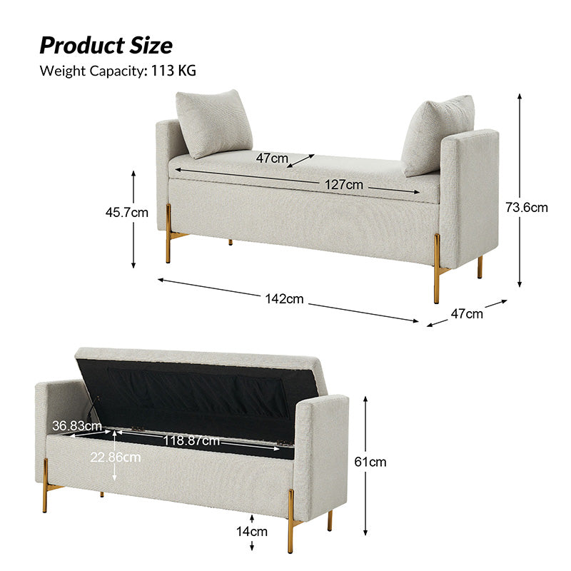 Arvid Flip Top Upholstered Storage Bench
