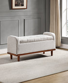Clover Storage Bench – Tufted Seat with Hidden Organiser Space