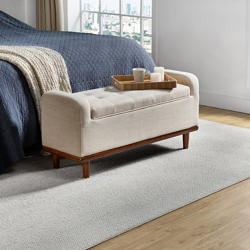Clover Storage Bench – Tufted Seat with Hidden Organiser Space