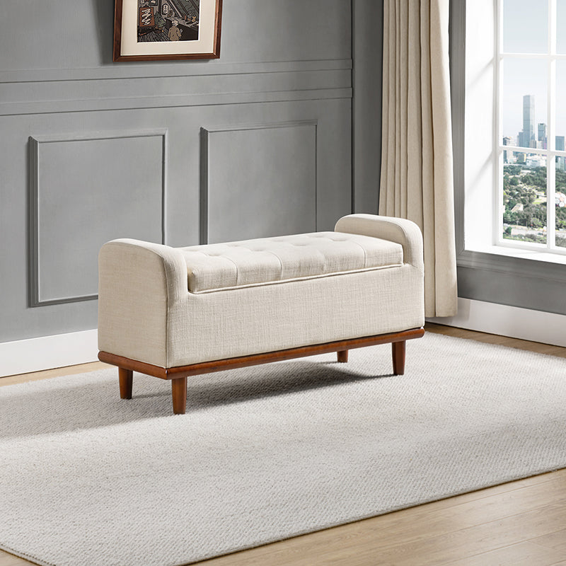 Clover Storage Bench – Tufted Seat with Hidden Organiser Space