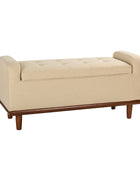 Clover Storage Bench – Tufted Seat with Hidden Organiser Space
