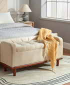 Clover Storage Bench – Tufted Seat with Hidden Organiser Space