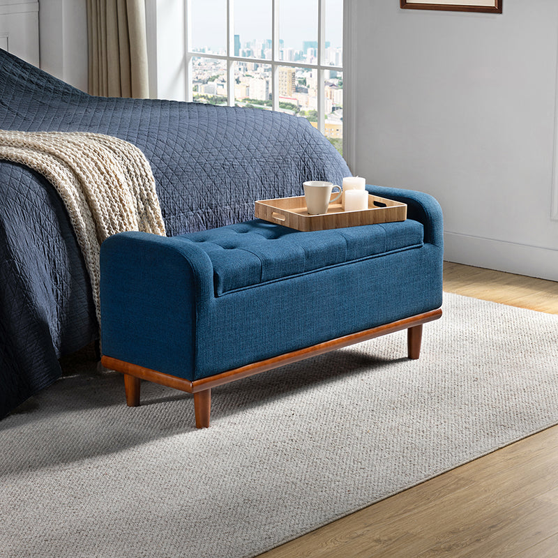 Clover Storage Bench – Tufted Seat with Hidden Organiser Space
