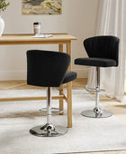 Troy Velvet Swivel Barstool – Adjustable Height & Modern Design