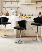 Troy Velvet Swivel Barstool – Adjustable Height & Modern Design