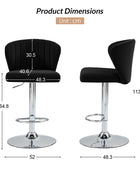 Troy Velvet Swivel Barstool – Adjustable Height & Modern Design (Set of 1)