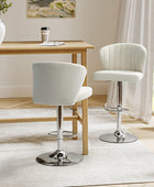 Troy Velvet Swivel Barstool – Adjustable Height & Modern Design