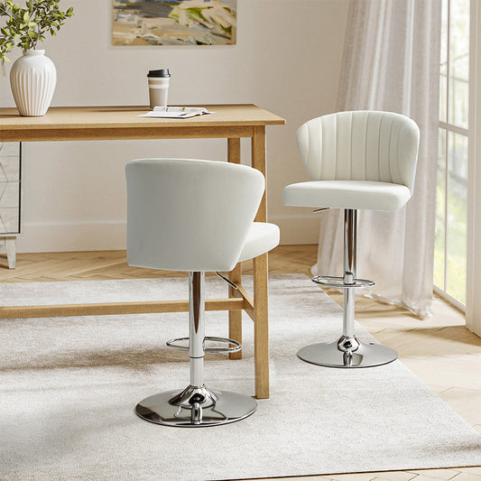 Troy Velvet Swivel Barstool – Adjustable Height & Modern Design