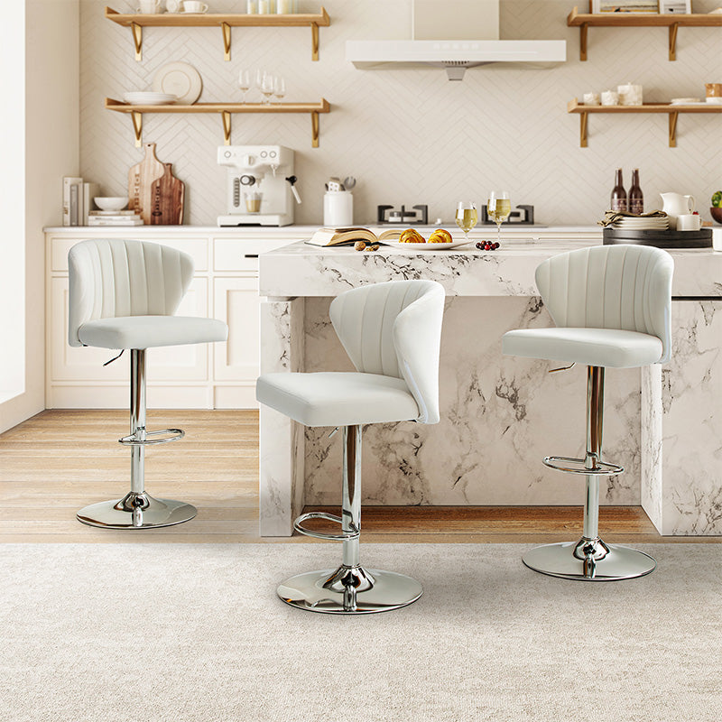 Troy Velvet Swivel Barstool – Adjustable Height & Modern Design